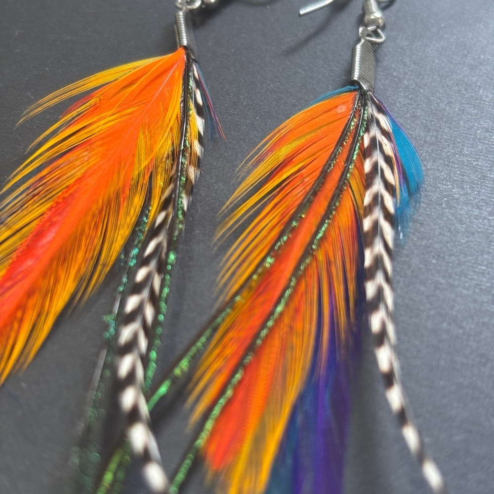 Native American Feather drop earrings​